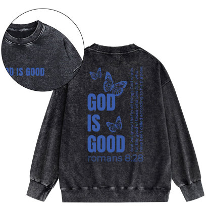 God Is Good Christian Washed Sweatshirt