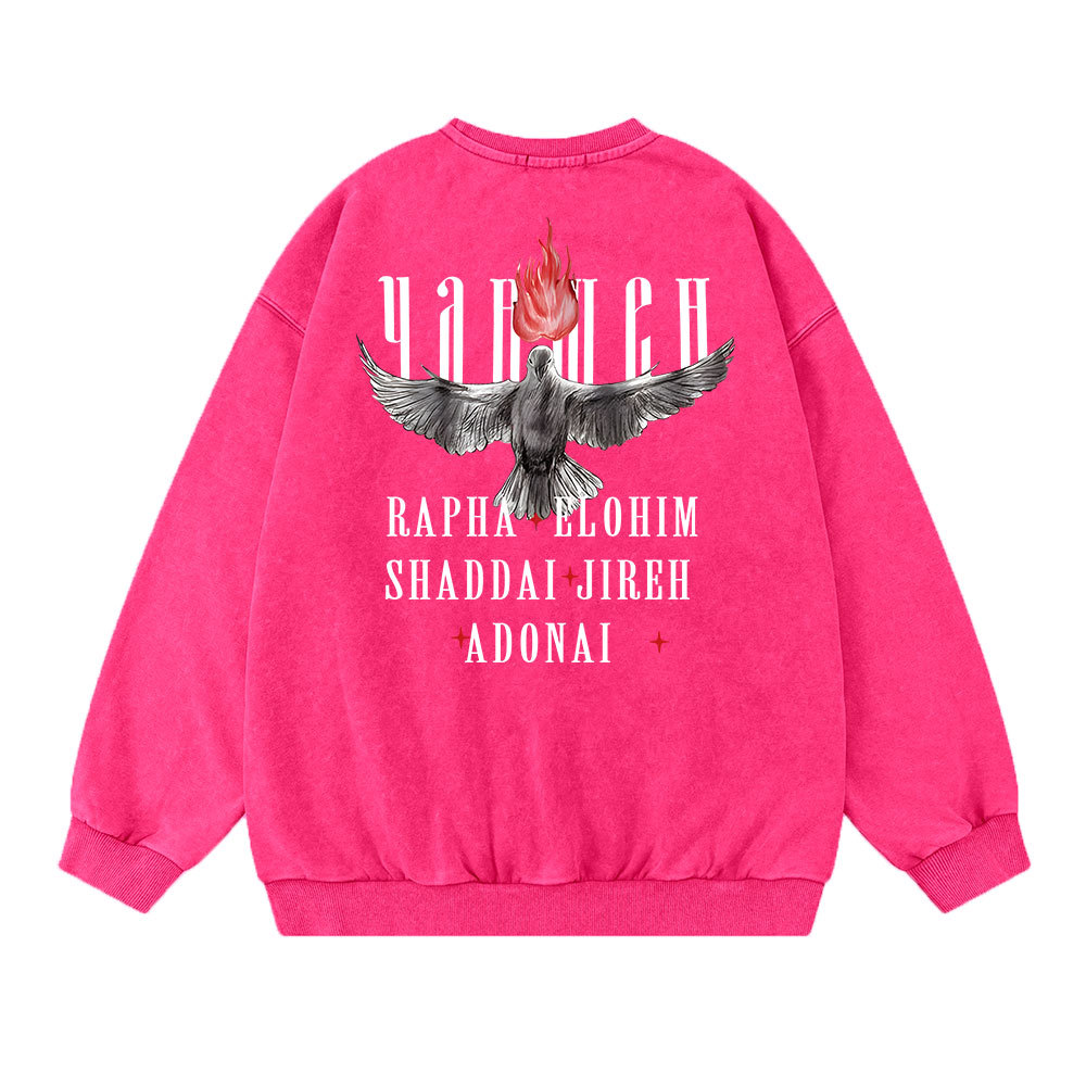 Yahweh Christian Washed Sweatshirt