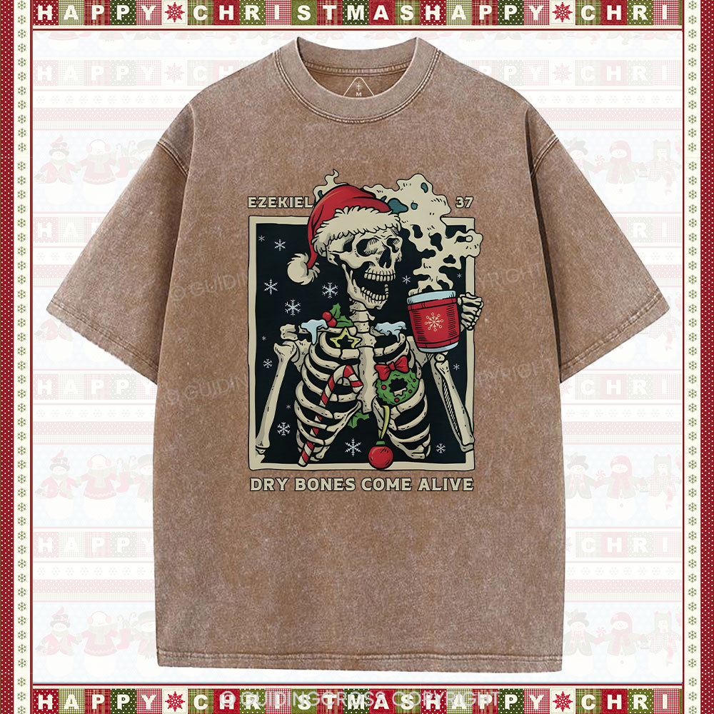 Dry Bones Come Alive Christmas Christian Washed T-Shirt