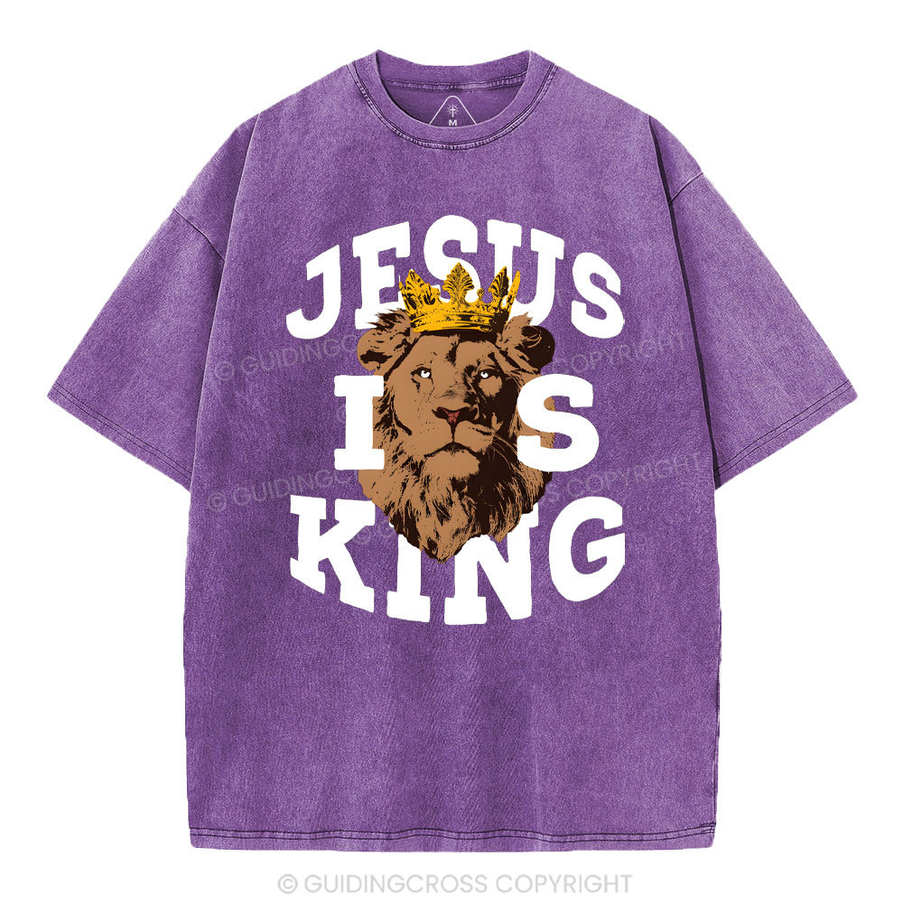 Jesus Is King Christian Washed T-Shirt