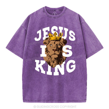 Jesus Is King Christian Washed T-Shirt