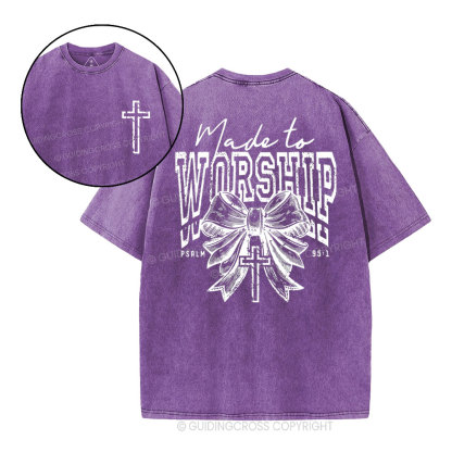 Made To Worship Bow Christian Washed T-Shirt