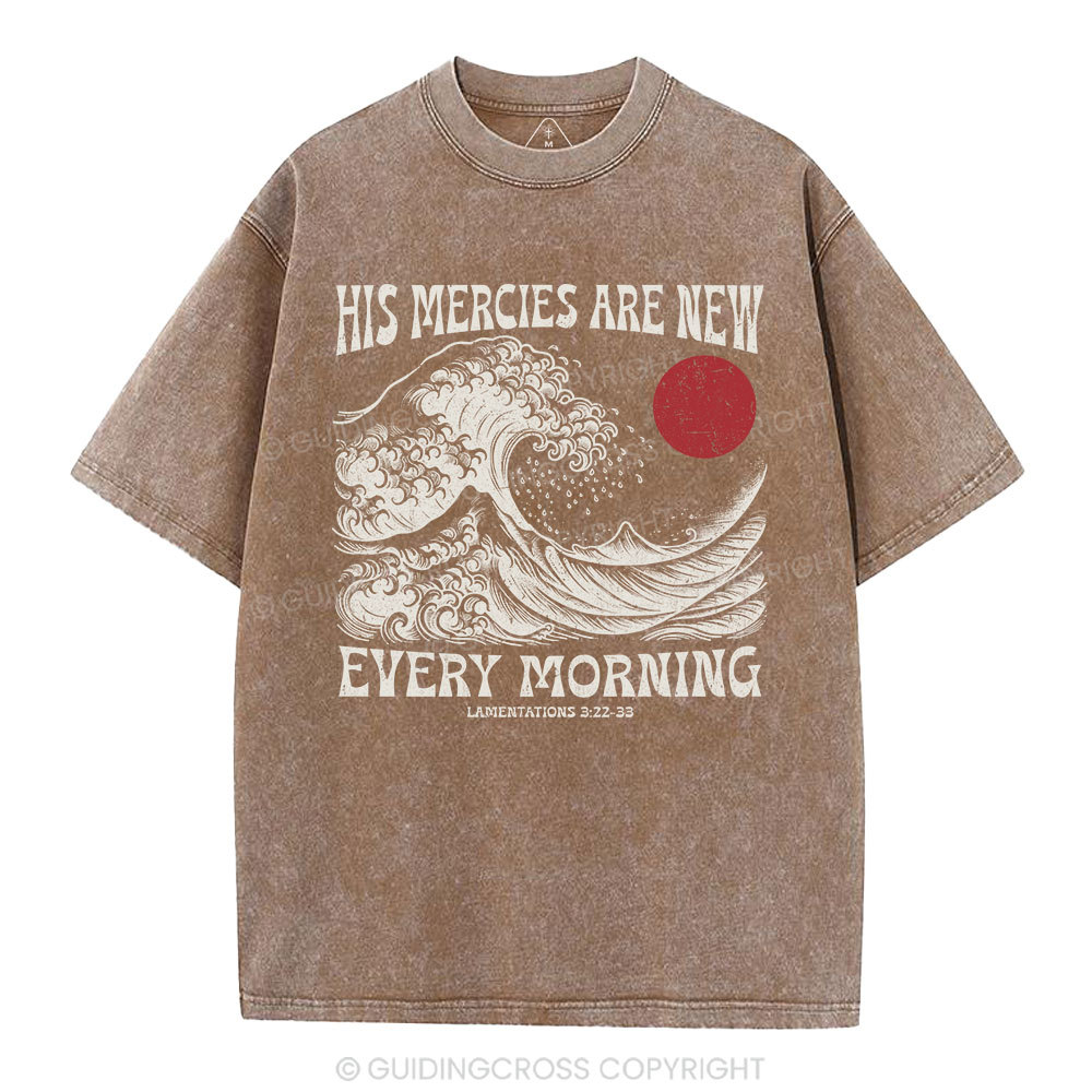 His Mercies Are New  Christian Washed T-Shirt