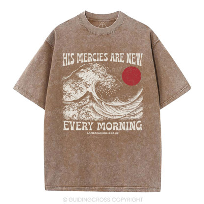 His Mercies Are New  Christian Washed T-Shirt