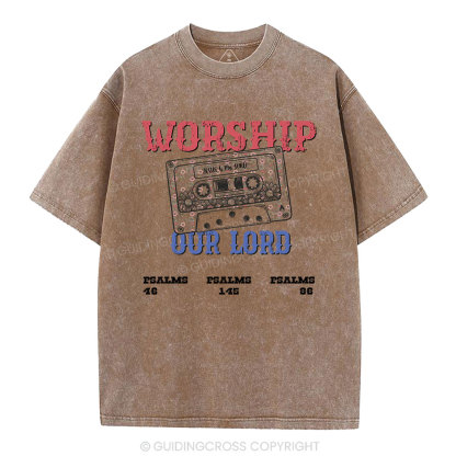 Worship Our Lord Christian Washed T-Shirt