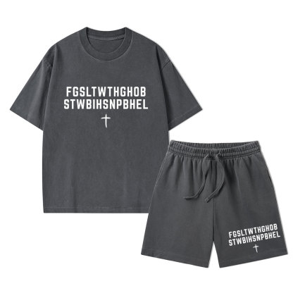 John 316 For God So Loved The World Christian Washed T-Shirt & Shorts