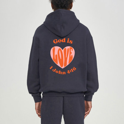 God Is Love Christian Fleece Hoodie Set