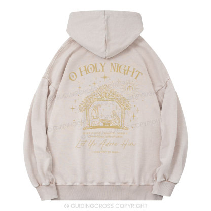 O Holy Night Let Us Adore Him Christian Washed Hoodie
