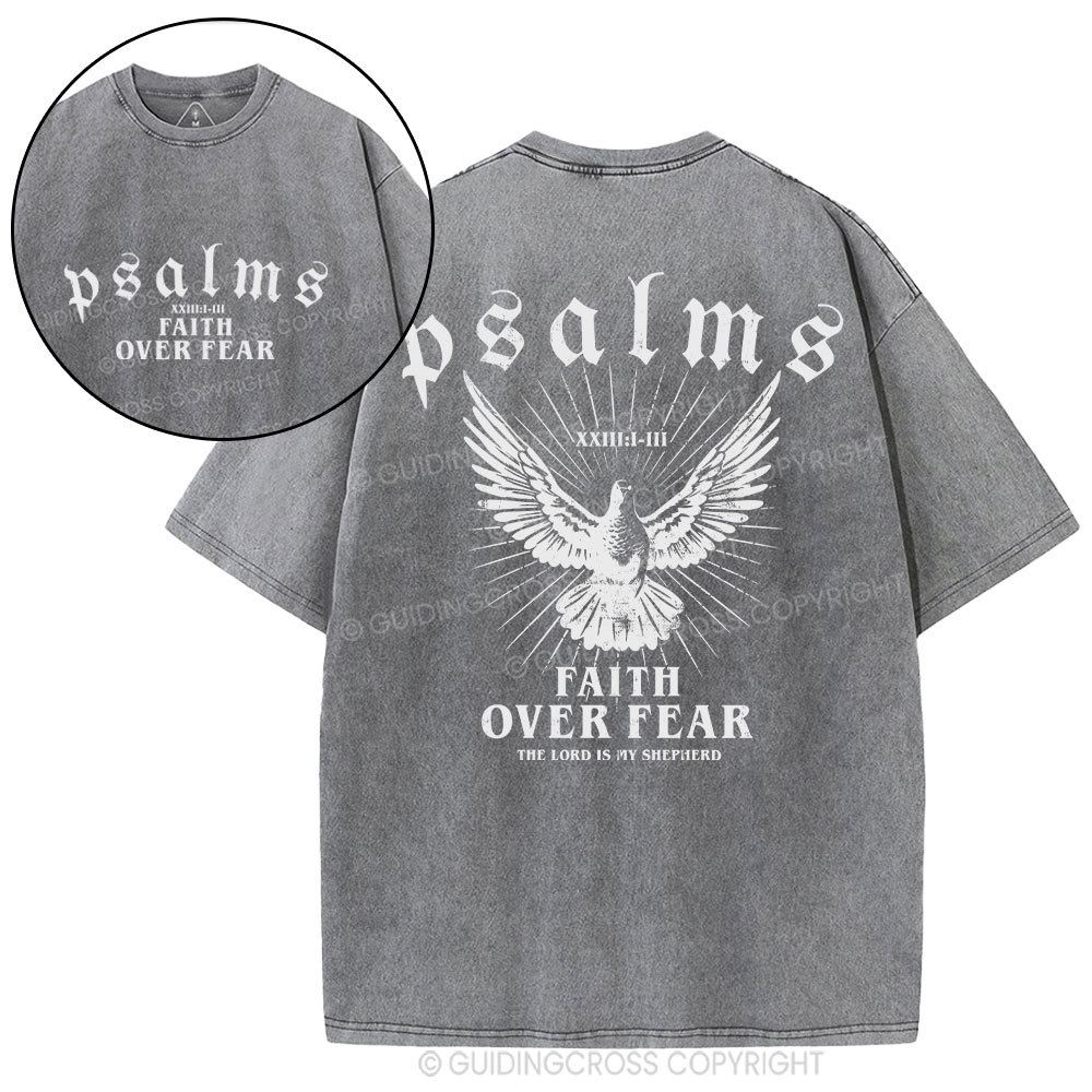Faith Over Fear Christian Washed T-Shirt