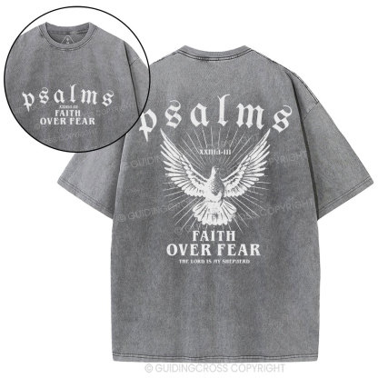 Faith Over Fear Christian Washed T-Shirt
