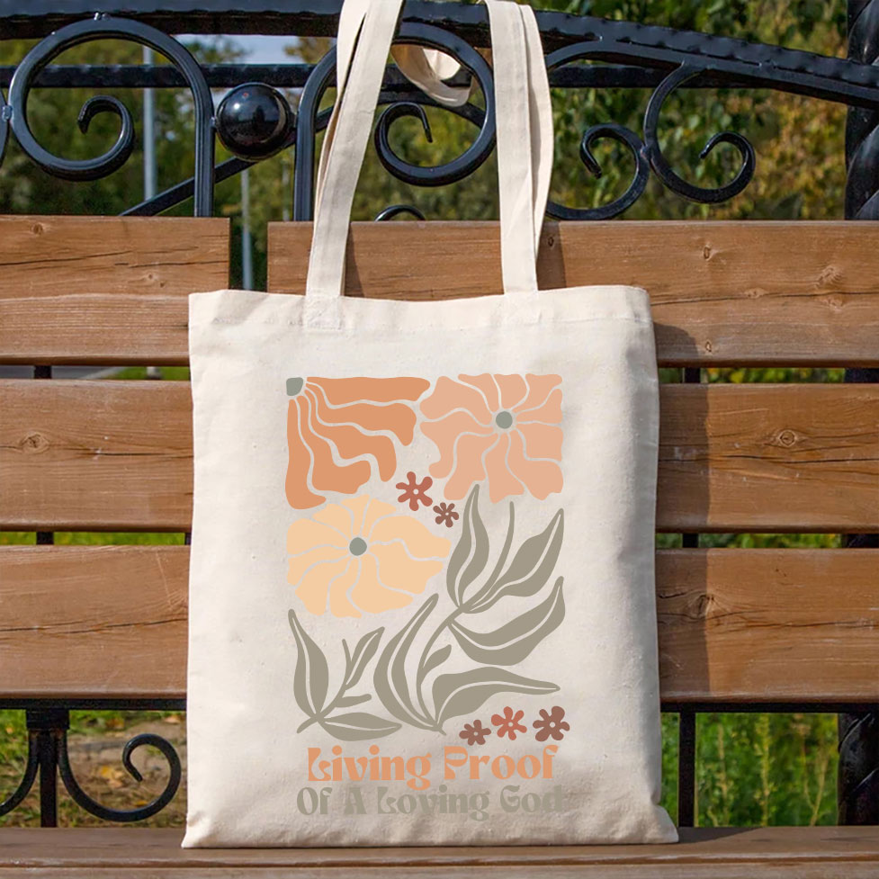 Living Proof Of A Loving God Christian Canvas Tote Bag