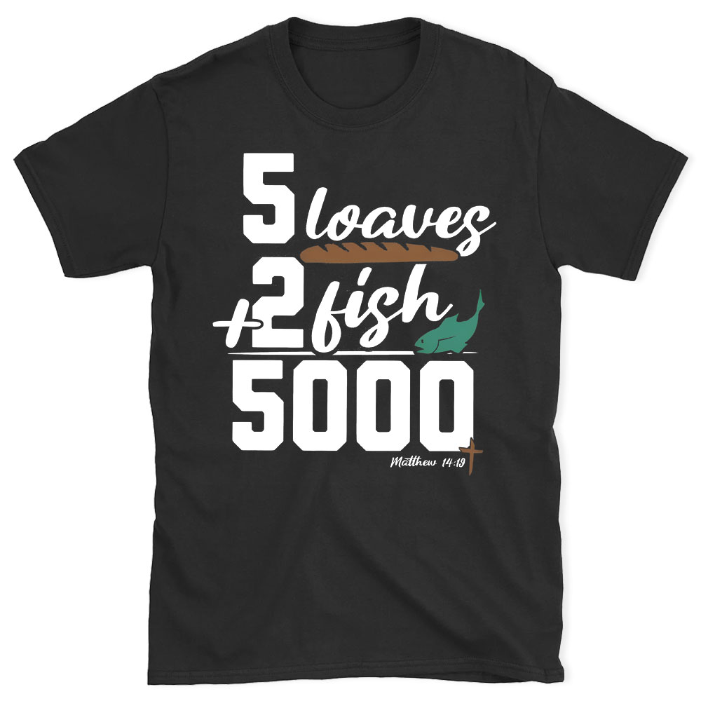 5 Leaves Plus 2 Fish Christian T-Shirt