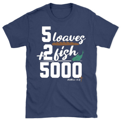 5 Leaves Plus 2 Fish Christian T-Shirt