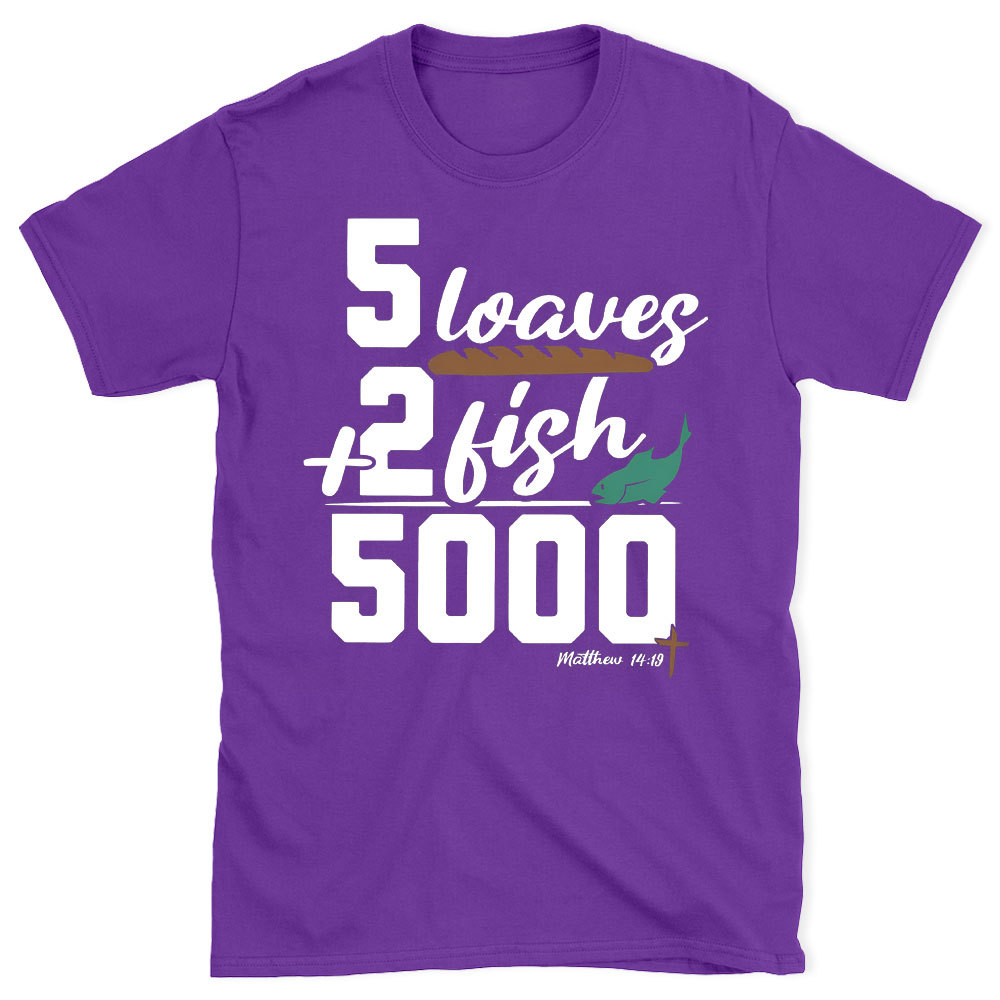 5 Leaves Plus 2 Fish Christian T-Shirt