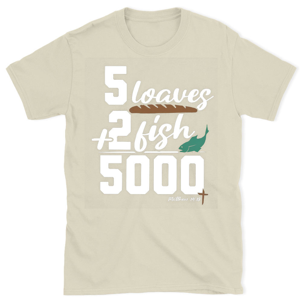 5 Leaves Plus 2 Fish Christian T-Shirt