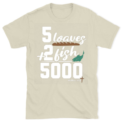 5 Leaves Plus 2 Fish Christian T-Shirt