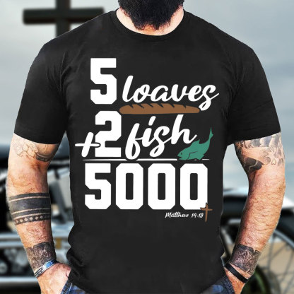 5 Leaves Plus 2 Fish Christian T-Shirt