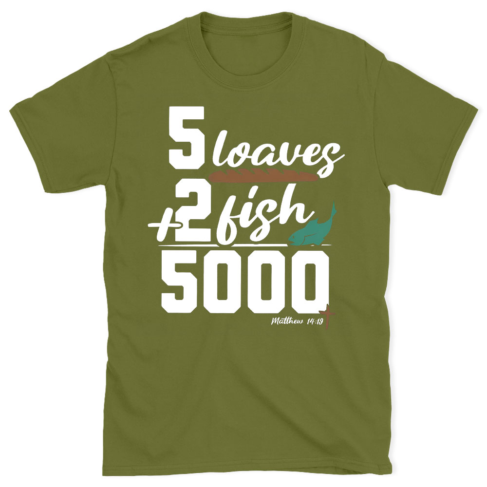 5 Leaves Plus 2 Fish Christian T-Shirt