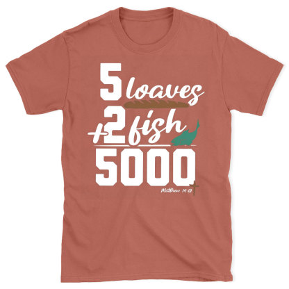 5 Leaves Plus 2 Fish Christian T-Shirt