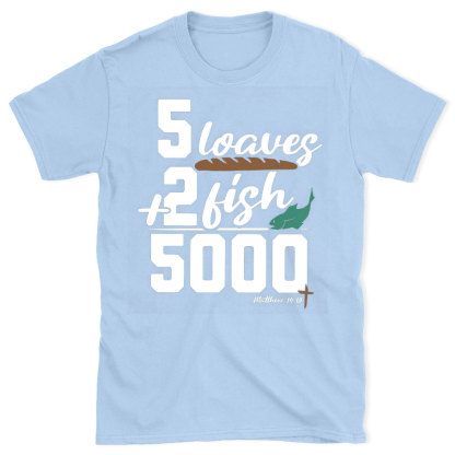 5 Leaves Plus 2 Fish Christian T-Shirt