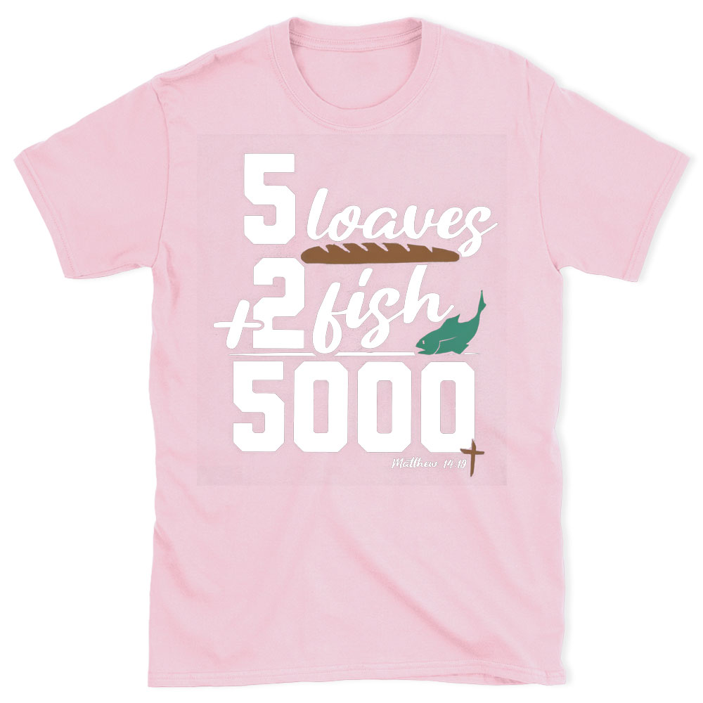 5 Leaves Plus 2 Fish Christian T-Shirt