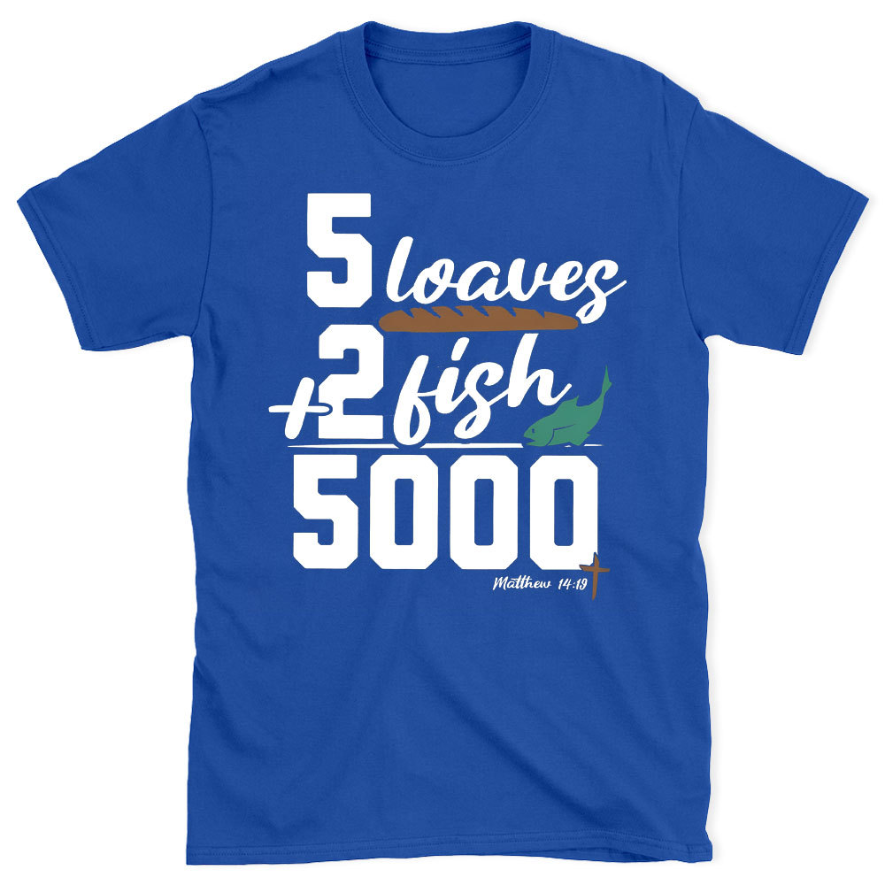 5 Leaves Plus 2 Fish Christian T-Shirt