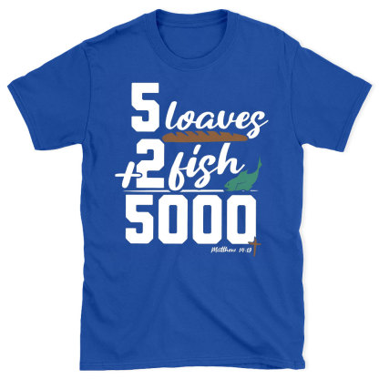 5 Leaves Plus 2 Fish Christian T-Shirt