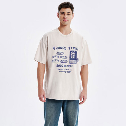 5 Loaves 2 Fish Christian Washed T-Shirt