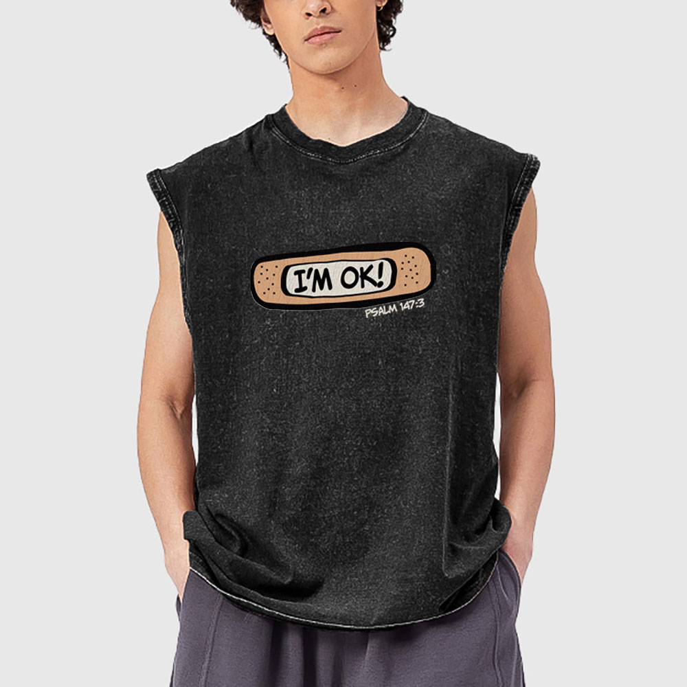 I'm OK Christian Washed Tank Top