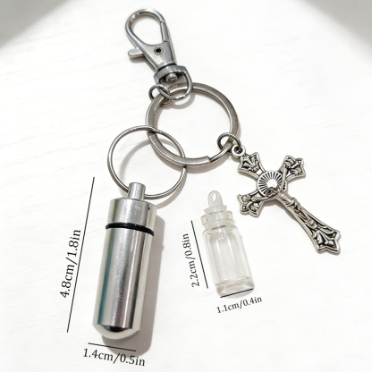 Christian Cross Holy Water Keychain A Symbol of Faith and Blessing