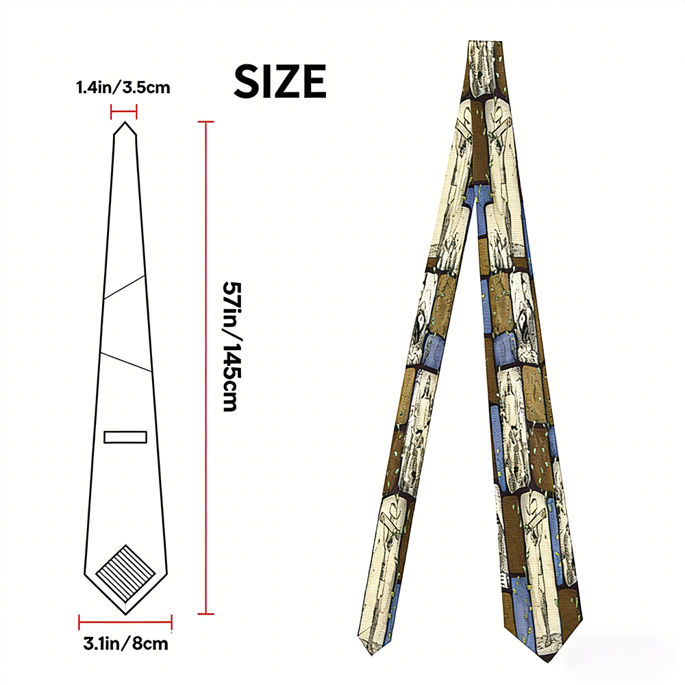 Retro Christian All-Over Print Polyester Necktie