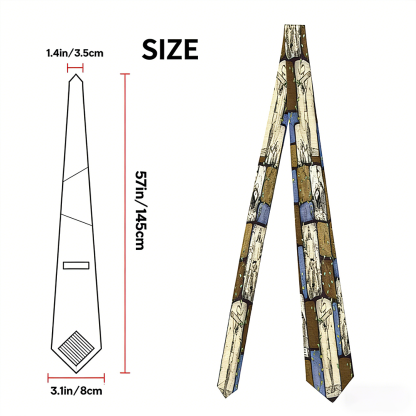 Retro Christian All-Over Print Polyester Necktie