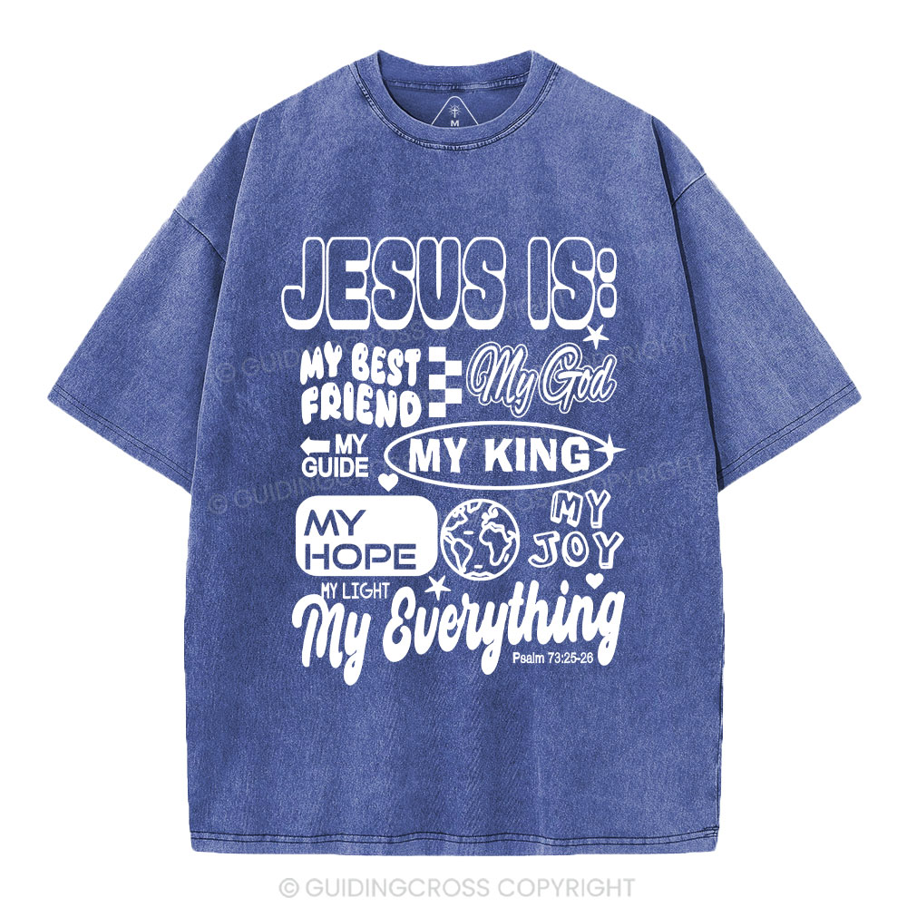 Jesus Is My Best Friend Christian Washed T-Shirt