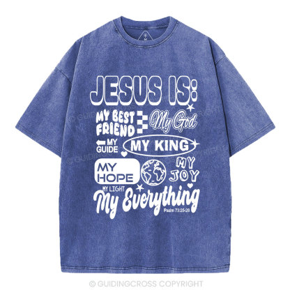 Jesus Is My Best Friend Christian Washed T-Shirt