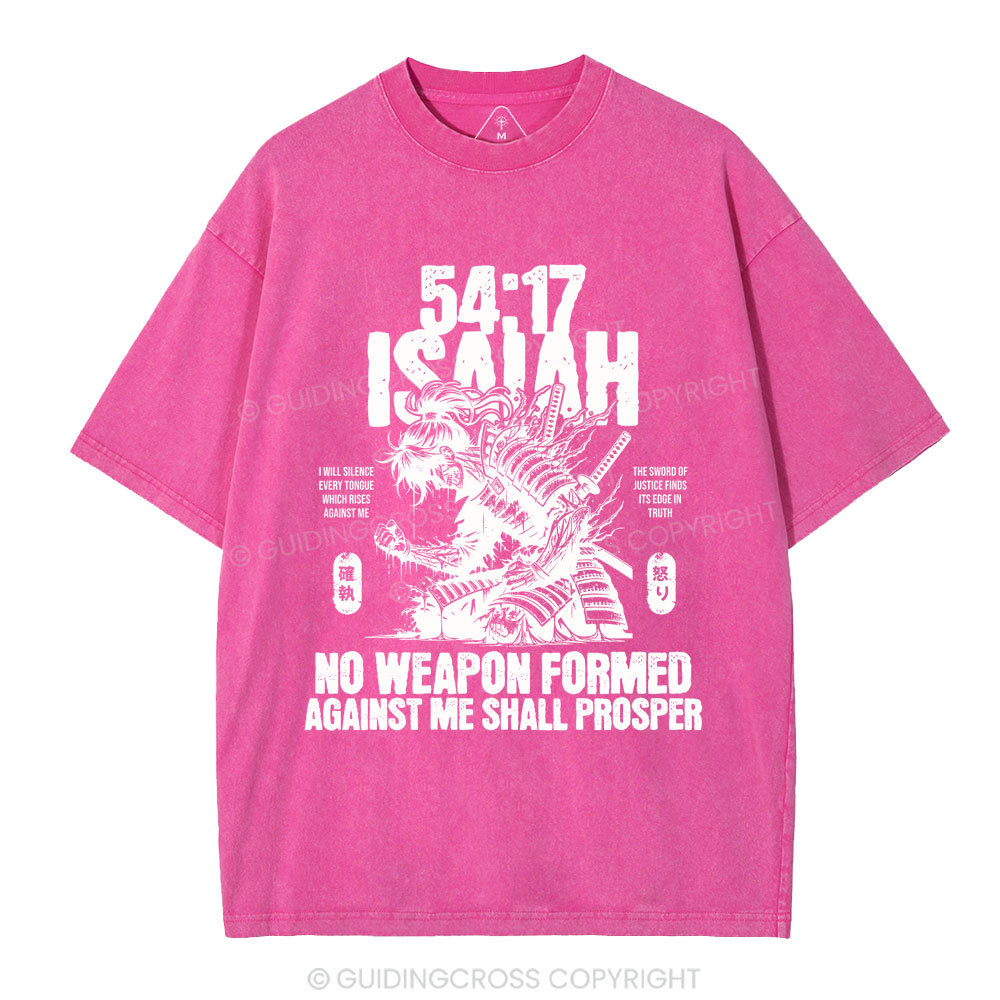 No Weapen Formed Against Me Shall Prosper Christian Washed T-Shirt