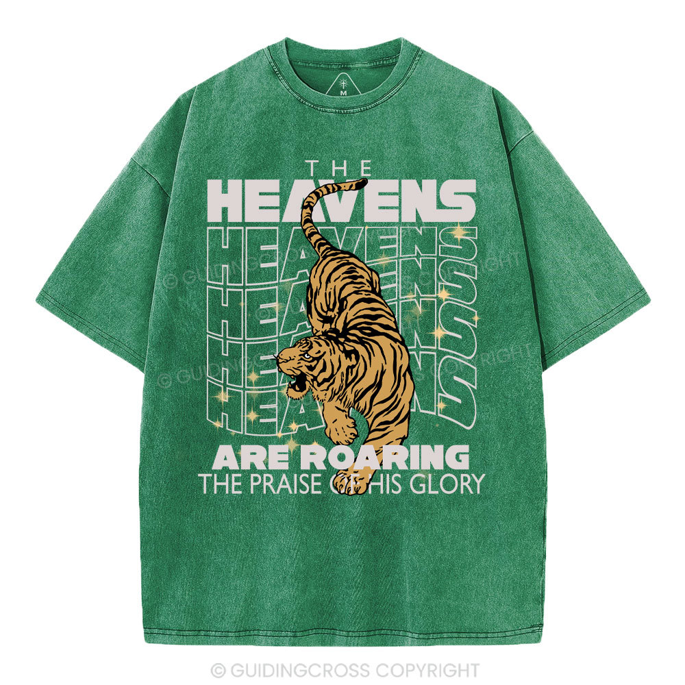 The Heavens Are Roaring Christian Washed T-Shirt