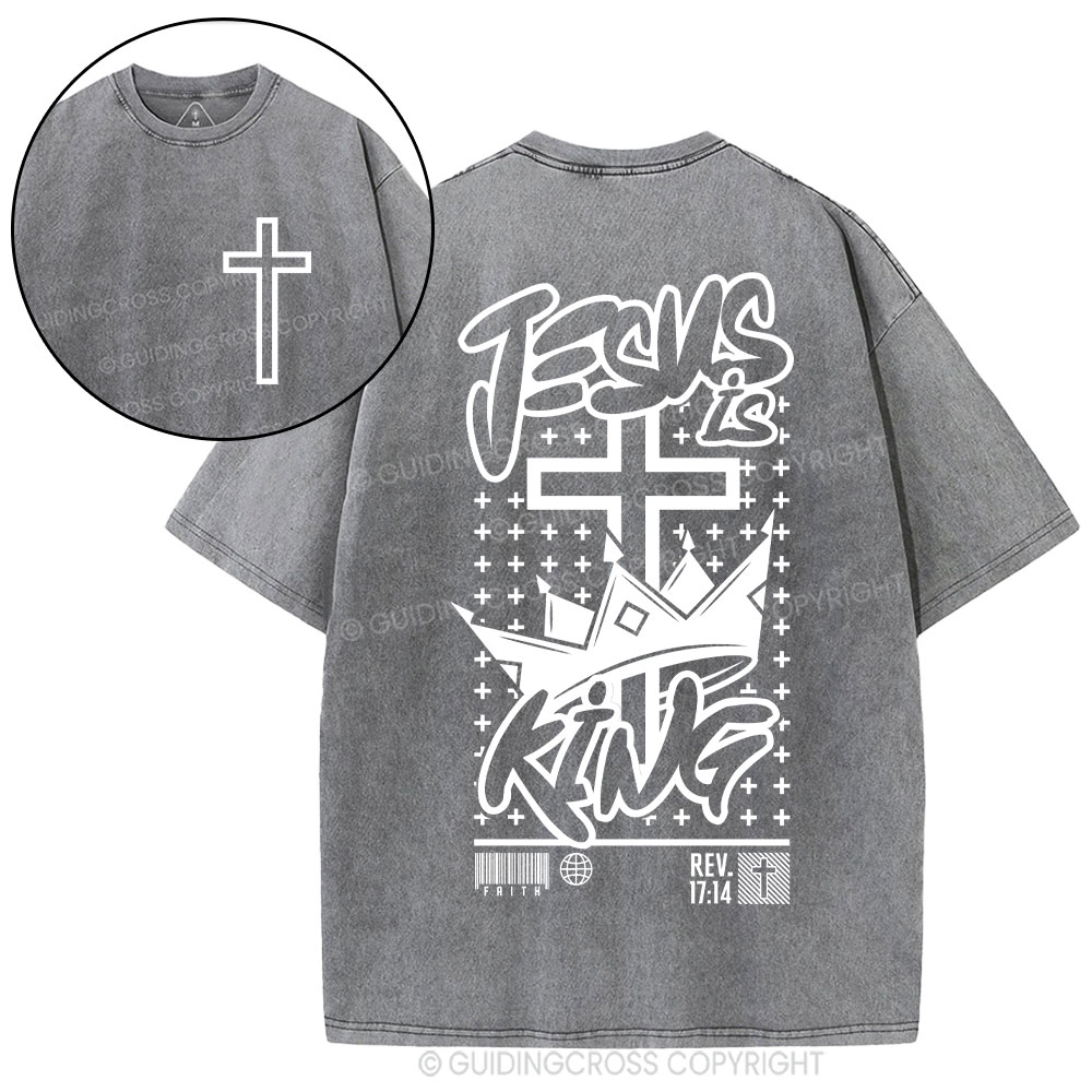Jesus Is King Christian Washed T-Shirt