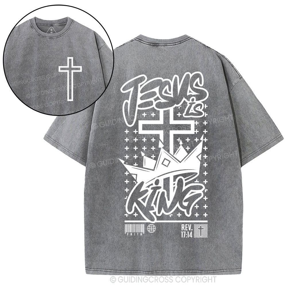 Jesus Is King Christian Washed T-Shirt