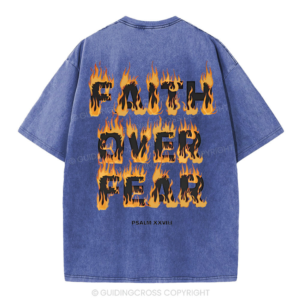 Faith Over Fear Christian Washed T-Shirt