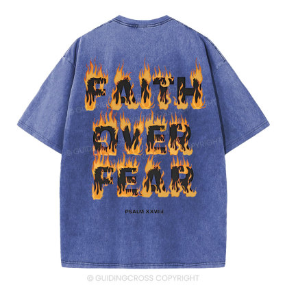 Faith Over Fear Christian Washed T-Shirt