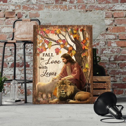 Fall In Love With Jesus Canvas Wall Art