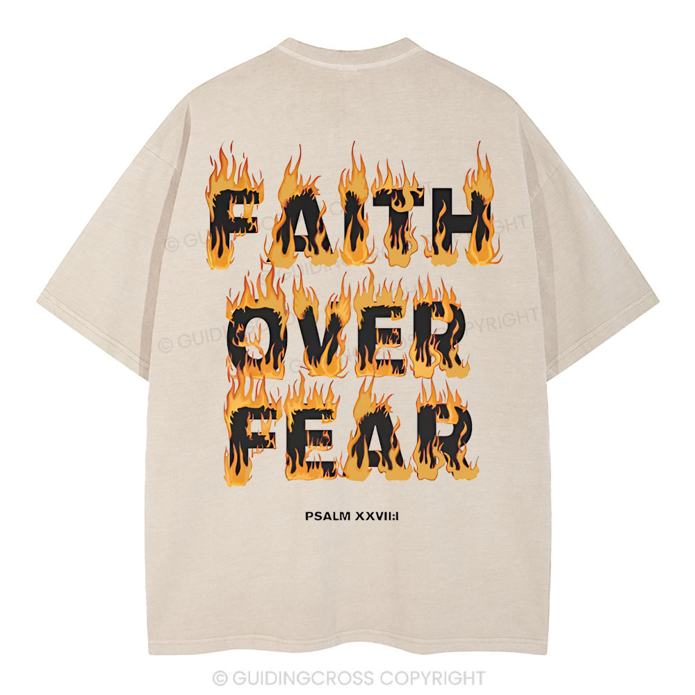 Faith Over Fear Christian Washed T-Shirt