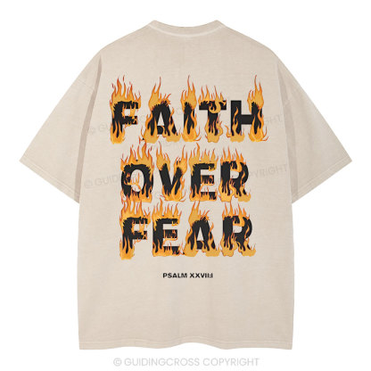 Faith Over Fear Christian Washed T-Shirt