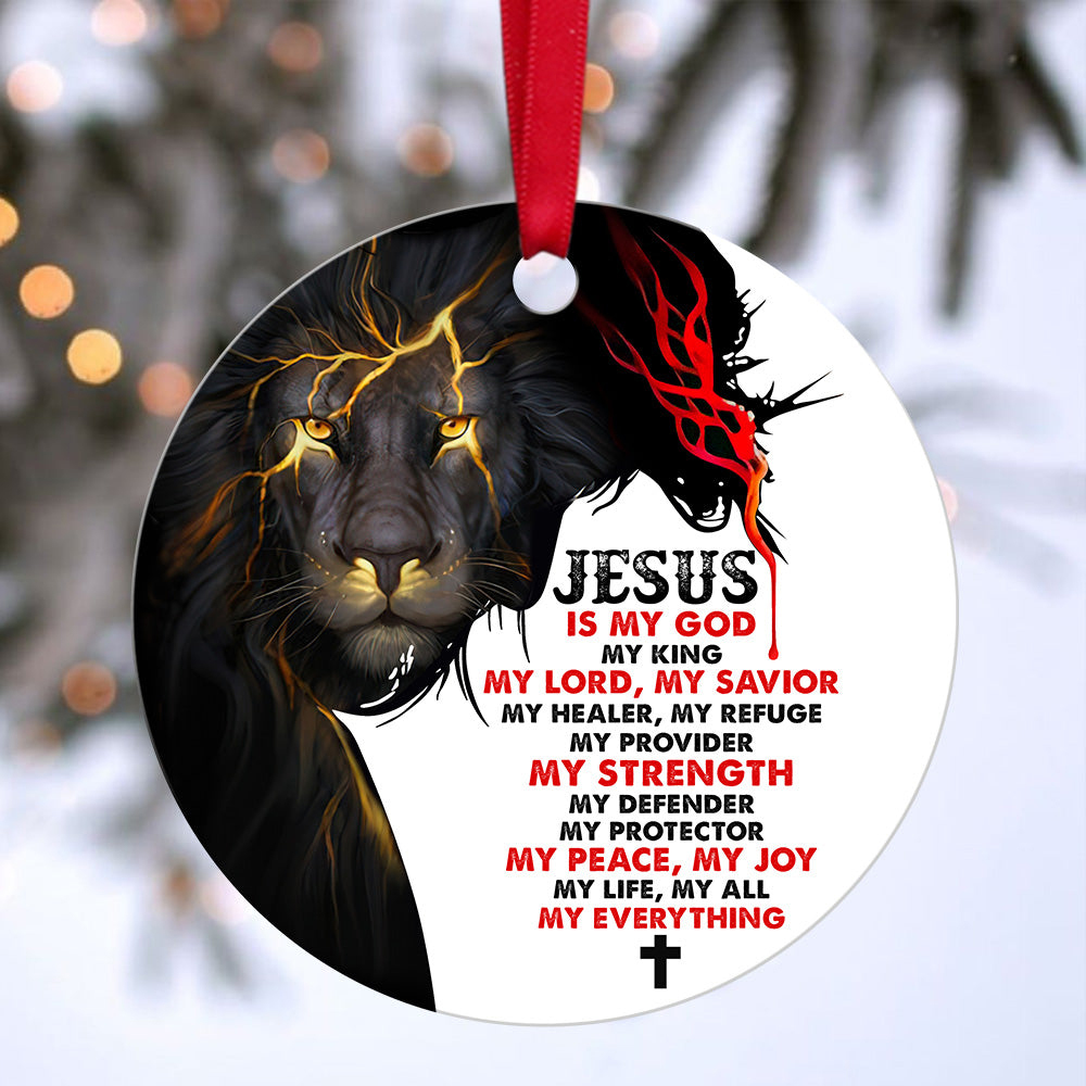 Jesus Is My God, My King, My Lord, My Savior Jesus Ornament