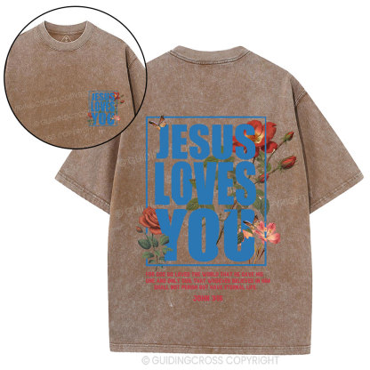 For God So Loved Christian Washed T-Shirt