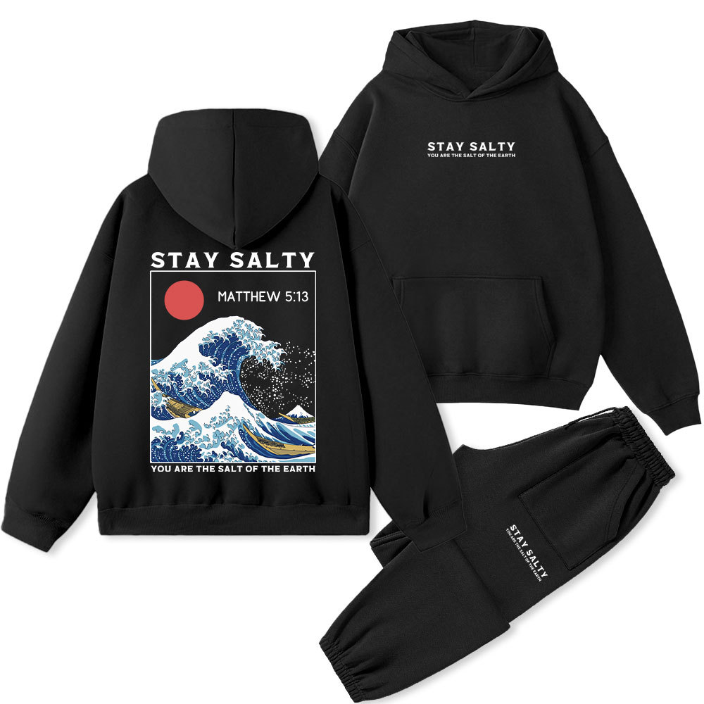Stay Salty Christian Fleece Hoodie Set