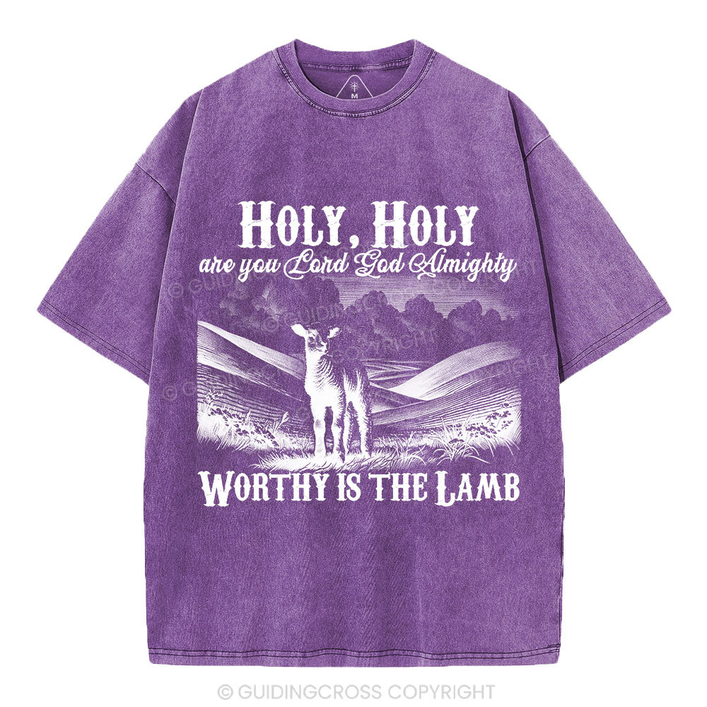 Worthy Is The Lamb Christian Washed T-Shirt