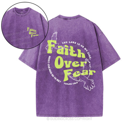 Faith Over Fear Dove Christian Washed T-Shirt