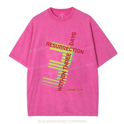 Resurrection Within Three Days Christian Washed T-Shirt