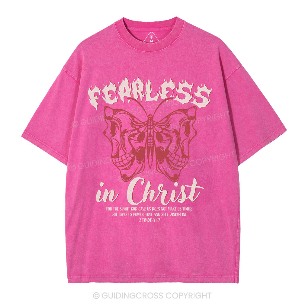 Fearless In Christ Christian Washed T-Shirt